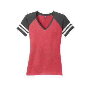 District Women's Game V-Neck Tee.